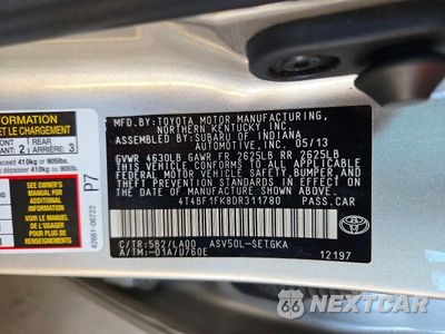 Zdjęcie 12 z 12 samochodu: 2013 TOYOTA CAMRY XLE VIN:4T4BF1FK8DR311780 - miniatura