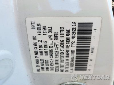 Zdjęcie 12 z 12 samochodu: 2012 HONDA ACCORD EXL VIN:1HGCP3F88CA036591 - miniatura