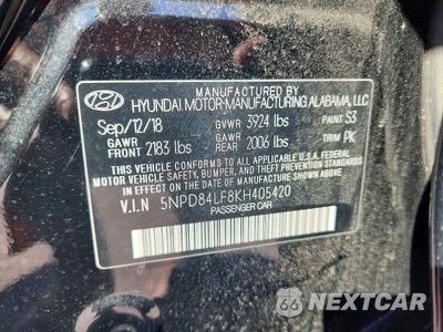 Zdjęcie 13 z 13 samochodu: 2019 HYUNDAI ELANTRA VALUE EDITION VIN:5NPD84LF8KH405420 - miniatura