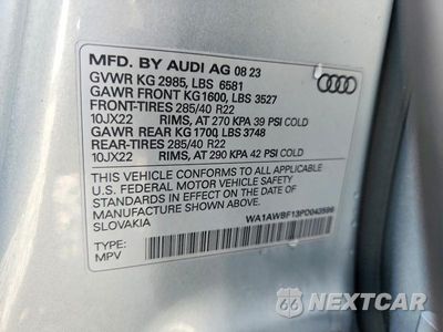 Zdjęcie 13 z 13 samochodu: 2023 AUDI SQ8 PREMIUM PLUS VIN:WA1AWBF13PD043596 - miniatura