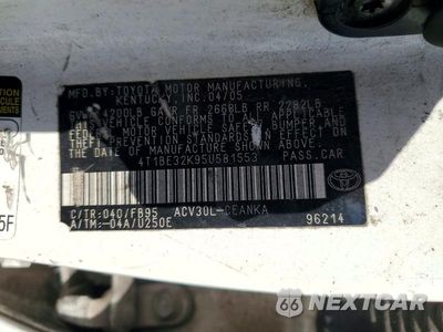 Zdjęcie 12 z 12 samochodu: 2005 TOYOTA CAMRY LE VIN:4T1BE32K95U581553 - miniatura