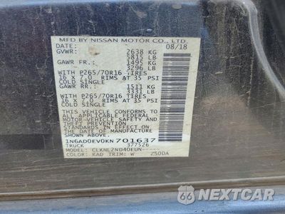 Zdjęcie 13 z 13 samochodu: 2019 NISSAN FRONTIER SV VIN:1N6AD0EV0KN701637 - miniatura
