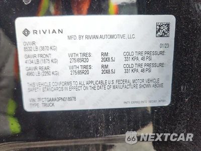 Zdjęcie 13 z 13 samochodu: 2023 RIVIAN R1T ADVENTURE VIN:7FCTGAAA0PN018978 - miniatura