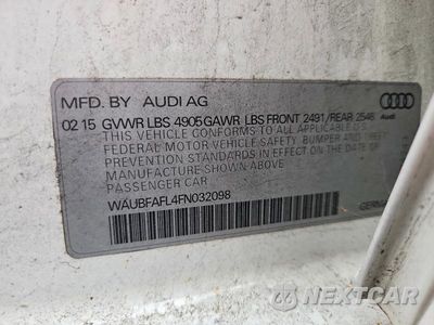 Zdjęcie 12 z 12 samochodu: 2015 AUDI A4 PREMIUM VIN:WAUBFAFL4FN032098 - miniatura