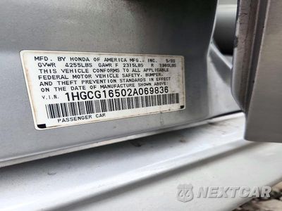 Zdjęcie 12 z 12 samochodu: 2002 HONDA ACCORD EX VIN:1HGCG16502A069836 - miniatura