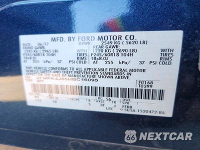 Zdjęcie 13 z 13 samochodu: 2017 FORD EDGE SEL VIN:2FMPK4J85HBC16095 - miniatura