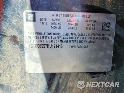 Zdjęcie 12 z 12 samochodu: 2017 CHEVROLET VOLT LT VIN:1G1RC6S57HU171416 - miniatura