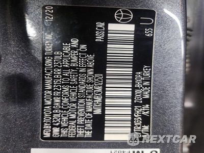 Zdjęcie 12 z 12 samochodu: 2021 TOYOTA C-HR LE VIN:NMTKHMBX3MR122520 - miniatura
