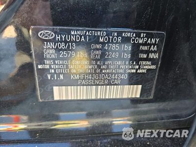 Zdjęcie 12 z 12 samochodu: 2013 HYUNDAI AZERA BASE VIN:KMHFH4JG1DA244340 - miniatura