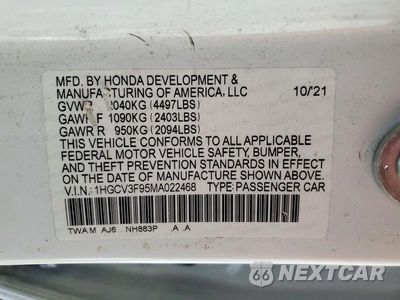 Zdjęcie 12 z 12 samochodu: 2021 HONDA ACCORD TOURING HYBRID VIN:1HGCV3F95MA022468 - miniatura