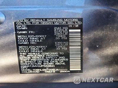Zdjęcie 13 z 13 samochodu: 2018 NISSAN ROGUE SV VIN:KNMAT2MV0JP553821 - miniatura