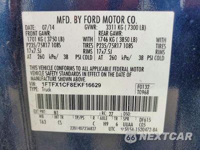 Zdjęcie 12 z 12 samochodu: 2014 FORD F150 SUPER CAB VIN:1FTFX1CF8EKF16629 - miniatura