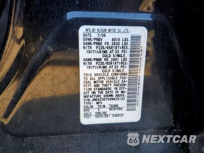 Zdjęcie 13 z 13 samochodu: 2006 NISSAN MURANO S VIN:JN8AZ08T56W428133 - miniatura