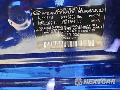 Zdjęcie 12 z 12 samochodu: 2012 HYUNDAI ELANTRA LIMITED VIN:5NPDH4AE5CH095237 - miniatura