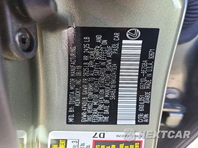 Zdjęcie 12 z 12 samochodu: 2019 LEXUS ES 350 VIN:58ABZ1B18KU047934 - miniatura