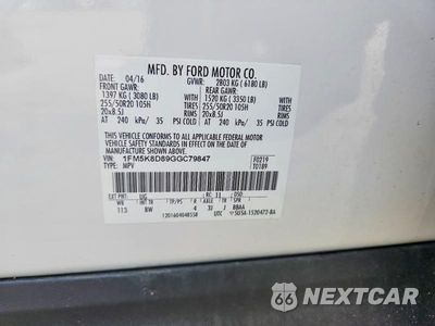 Zdjęcie 13 z 13 samochodu: 2016 FORD EXPLORER XLT VIN:1FM5K8D89GGC79847 - miniatura