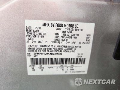 Zdjęcie 12 z 12 samochodu: 2018 FORD EDGE SEL VIN:2FMPK4J94JBC10786 - miniatura