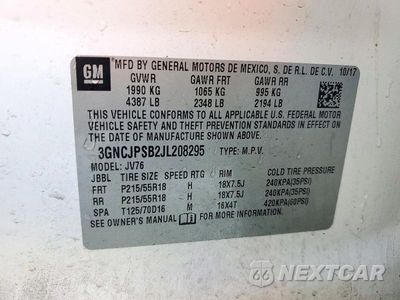 Zdjęcie 13 z 13 samochodu: 2018 CHEVROLET TRAX 1LT VIN:3GNCJPSB2JL208295 - miniatura