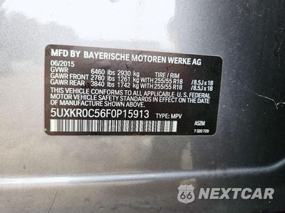 Zdjęcie 13 z 13 samochodu: 2015 BMW X5 XDRIVE35I VIN:5UXKR0C56F0P15913 - miniatura