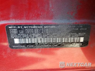 Zdjęcie 12 z 12 samochodu: 2018 MITSUBISHI MIRAGE ES VIN:ML32A3HJ2JH010801 - miniatura