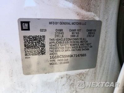 Zdjęcie 12 z 12 samochodu: 2019 CHEVROLET CRUZE LS VIN:1G1BC5SM6K7147665 - miniatura