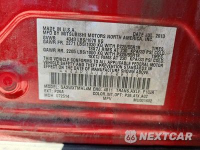 Zdjęcie 13 z 13 samochodu: 2014 MITSUBISHI OUTLANDER SPORT ES VIN:4A4AP3AU8EE003847 - miniatura