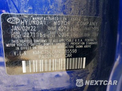 Zdjęcie 12 z 12 samochodu: 2022 HYUNDAI IONIQ SE VIN:KMHC75LC6NU285598 - miniatura