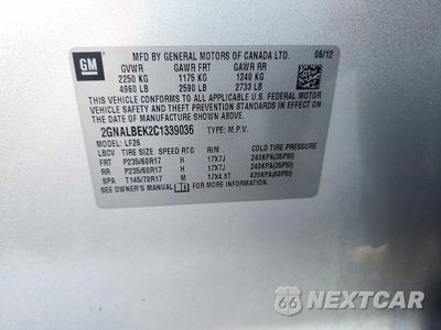 Zdjęcie 13 z 13 samochodu: 2012 CHEVROLET EQUINOX LS VIN:2GNALBEK2C1339036 - miniatura