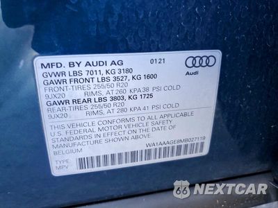 Zdjęcie 13 z 13 samochodu: 2021 AUDI E-TRON PREMIUM VIN:WA1AAAGE8MB027119 - miniatura