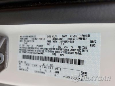 Zdjęcie 13 z 13 samochodu: 2019 FORD ESCAPE TITANIUM VIN:1FMCU0J91KUC44987 - miniatura