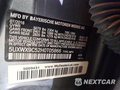 Zdjęcie 13 z 13 samochodu: 2017 BMW X3 XDRIVE28I VIN:5UXWX9C52H0T05866 - miniatura
