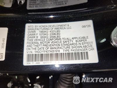 Zdjęcie 12 z 12 samochodu: 2026 HONDA ACCORD SE VIN:1HGCY1F43TA051918 - miniatura