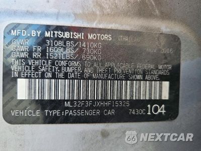 Zdjęcie 12 z 12 samochodu: 2017 MITSUBISHI MIRAGE G4 ES VIN:ML32F3FJXHHF15325 - miniatura