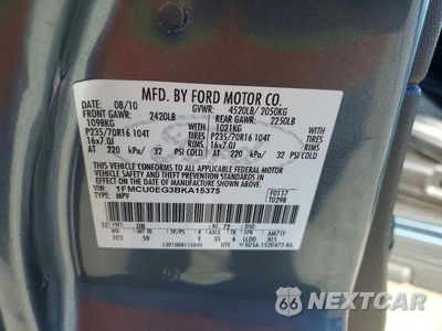 Zdjęcie 14 z 14 samochodu: 2011 FORD ESCAPE LIMITED VIN:1FMCU0EG3BKA15375 - miniatura