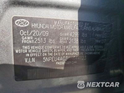 Zdjęcie 12 z 12 samochodu: 2010 HYUNDAI SONATA LIMITED VIN:5NPEU4AC3AH644123 - miniatura