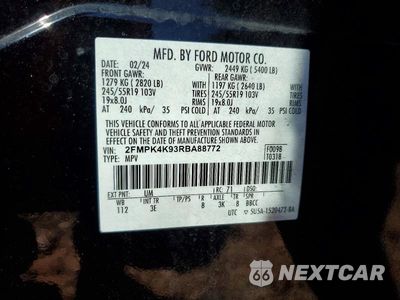 Zdjęcie 13 z 13 samochodu: 2024 FORD EDGE TITANIUM VIN:2FMPK4K93RBA88772 - miniatura