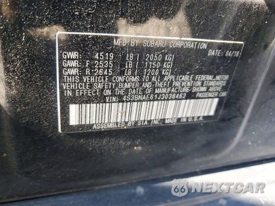 Zdjęcie 12 z 12 samochodu: 2018 SUBARU LEGACY 2.5I PREMIUM VIN:4S3BNAF61J3038462 - miniatura