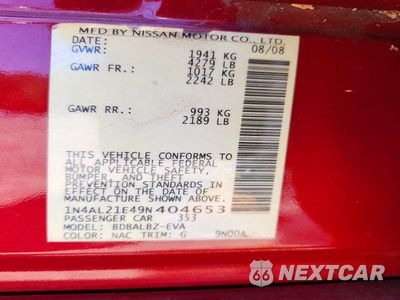 Zdjęcie 12 z 12 samochodu: 2009 NISSAN ALTIMA 2.5 VIN:1N4AL21E49N404653 - miniatura