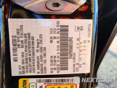 Zdjęcie 12 z 12 samochodu: 2019 FORD FUSION SE VIN:3FA6P0HD6KR165945 - miniatura