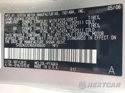 Zdjęcie 13 z 13 samochodu: 2006 TOYOTA SIENNA XLE 7 PASSENGER VIN:5TDZA22CX6S499600 - miniatura