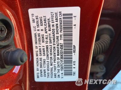 Zdjęcie 12 z 12 samochodu: 2019 HONDA CIVIC EX VIN:19XFC1F36KE014567 - miniatura