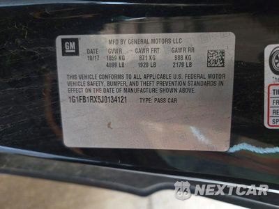 Zdjęcie 12 z 12 samochodu: 2018 CHEVROLET CAMARO LT VIN:1G1FB1RX5J0134121 - miniatura