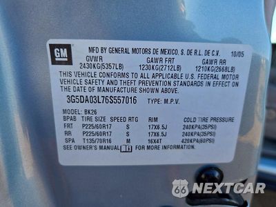 Zdjęcie 13 z 13 samochodu: 2006 BUICK RENDEZVOUS VIN:3G5DA03L76S557016 - miniatura