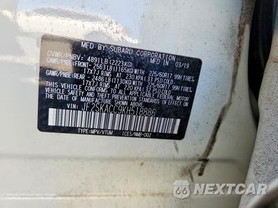 Zdjęcie 13 z 13 samochodu: 2019 SUBARU FORESTER VIN:JF2SKACC9KH518886 - miniatura