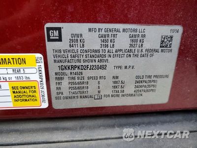 Zdjęcie 13 z 13 samochodu: 2015 GMC ACADIA SLE VIN:1GKKRPKD2FJ230492 - miniatura