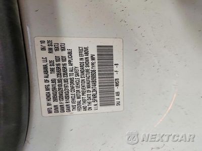 Zdjęcie 13 z 13 samochodu: 2010 HONDA ODYSSEY EXL VIN:5FNRL3H74AB090936 - miniatura