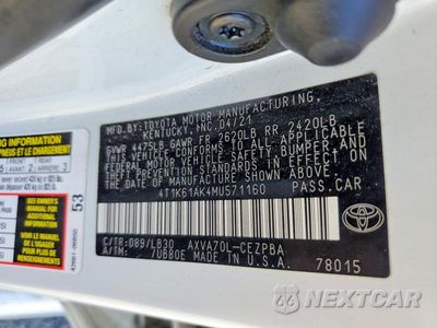 Zdjęcie 12 z 12 samochodu: 2021 TOYOTA CAMRY XSE VIN:4T1K61AK4MU571160 - miniatura