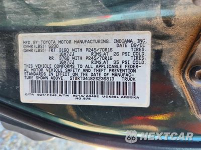 Zdjęcie 12 z 12 samochodu: 2002 TOYOTA TUNDRA SR5 V8 VIN:5TBRT34182S236813 - miniatura