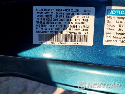 Zdjęcie 12 z 12 samochodu: 2014 HONDA CR-Z EX VIN:JHMZF1D65ES003187 - miniatura