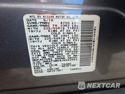 Zdjęcie 14 z 14 samochodu: 2018 NISSAN ROGUE SL VIN:JN8AT2MV4JW342552 - miniatura